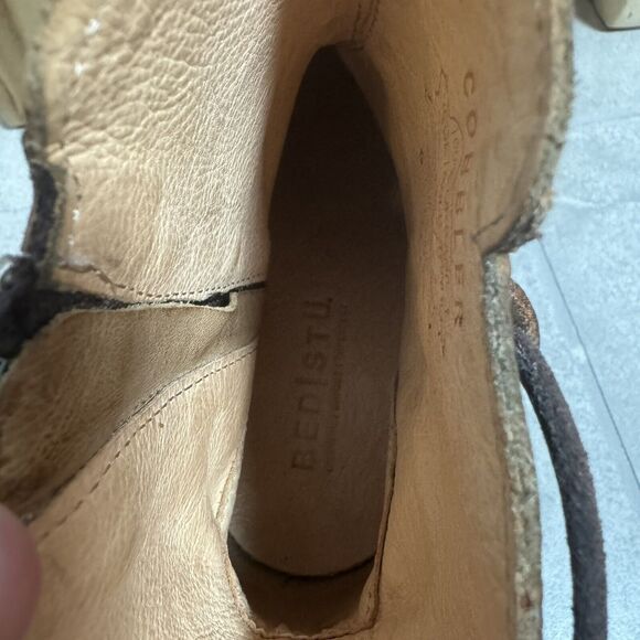 Bed Stu Blaire Cobbler Series Leather Back Lace Up Boots 6.5 Rust Brown Textured - Picture 7 of 12